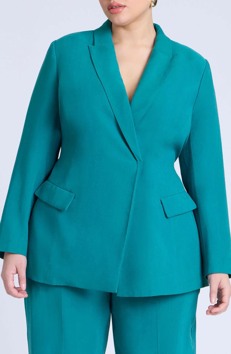ELOQUII Tie Waist Suit Blazer, Main, color,