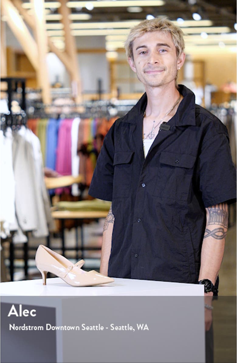 Medley Mary Jane Pointed Toe Kitten Heel Pump, sales video thumbnail