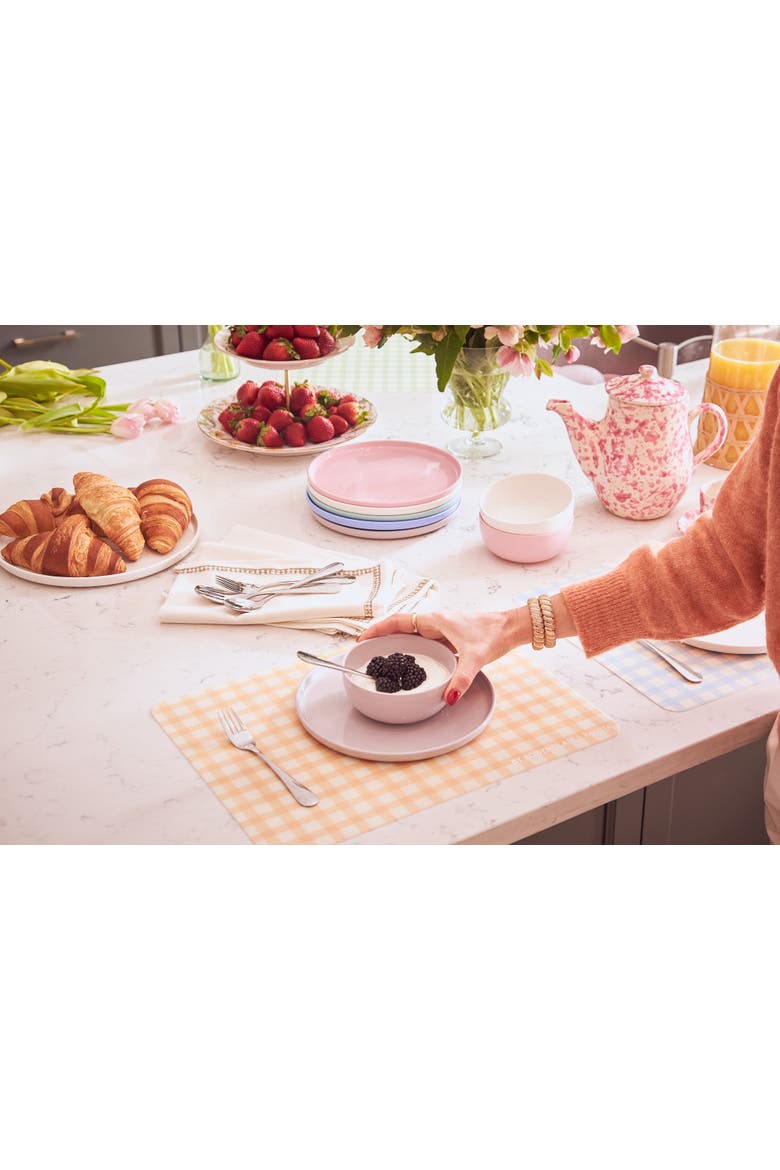 2 Gingham Placemats, Alternate, color, Coral