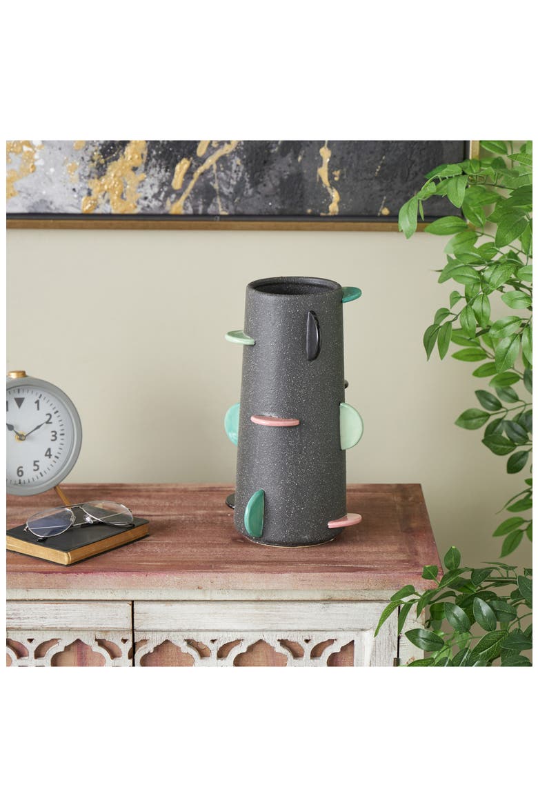 Multicolored Ceramic Vase, Alternate, color, BLACK