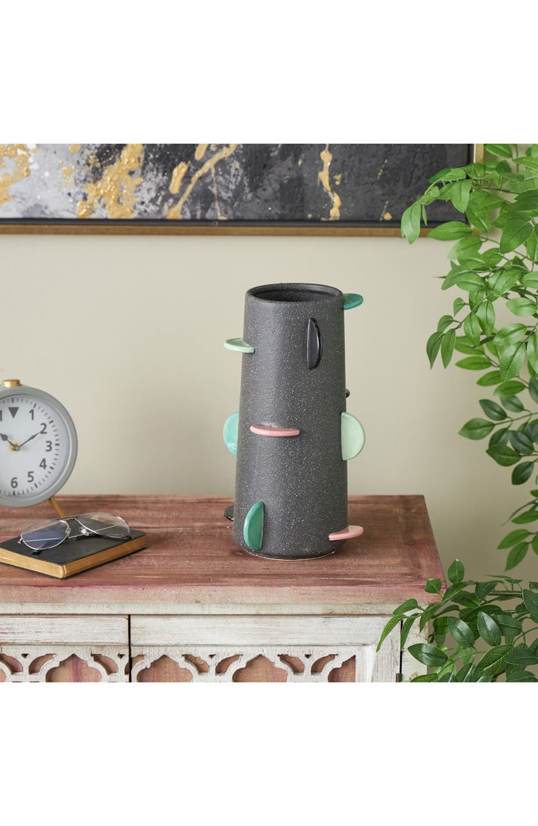 UMA Multicolored Ceramic Vase, Alternate, color, Black