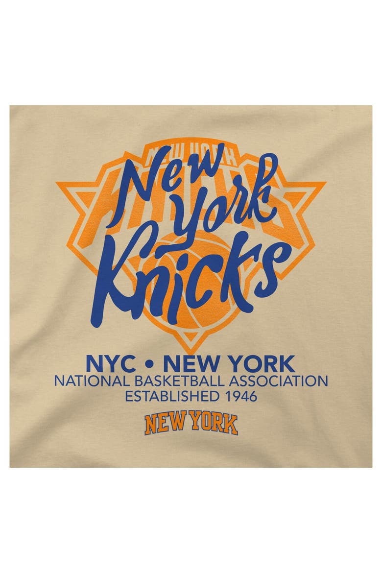 Youth Stadium Essentials Natural New York Knicks Wallscript T-Shirt, Alternate, color, Natural
