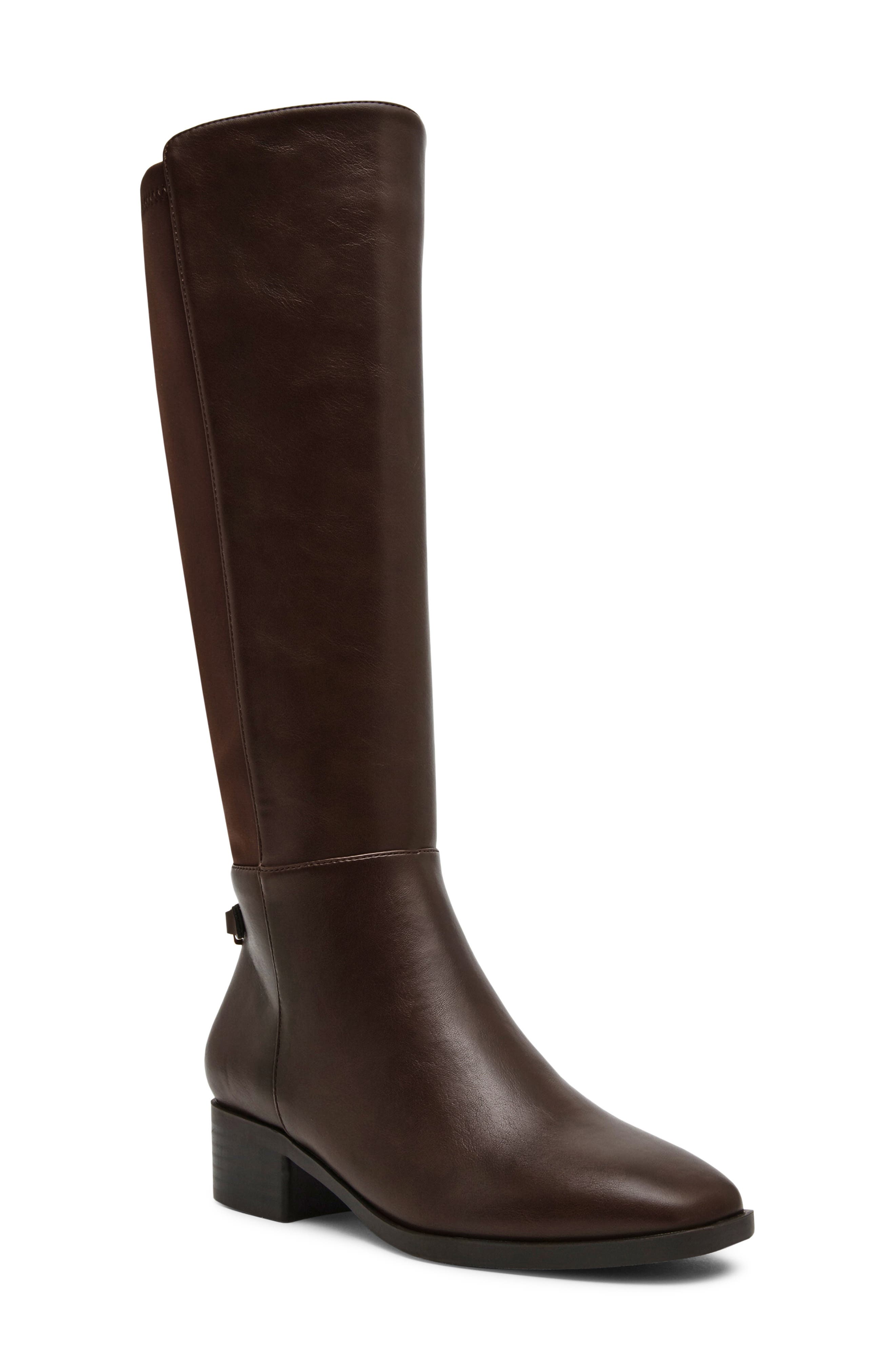 Clinda Knee High Boot, Main, color, BROWN PU