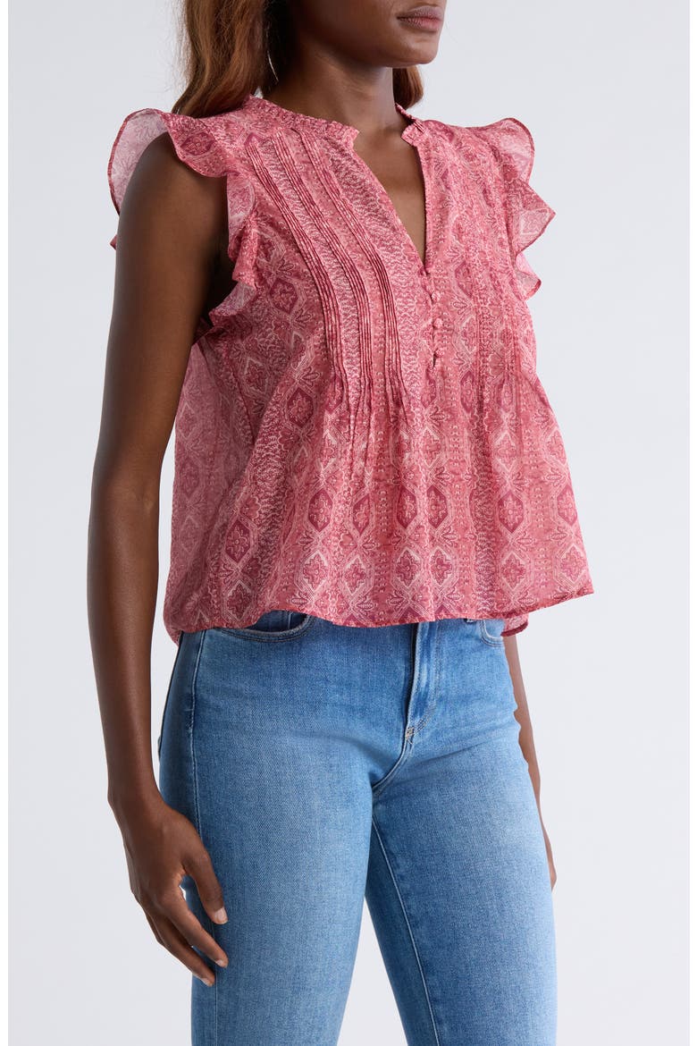 Idris Cotton & Silk Top, Alternate, color, DARKPINKMU