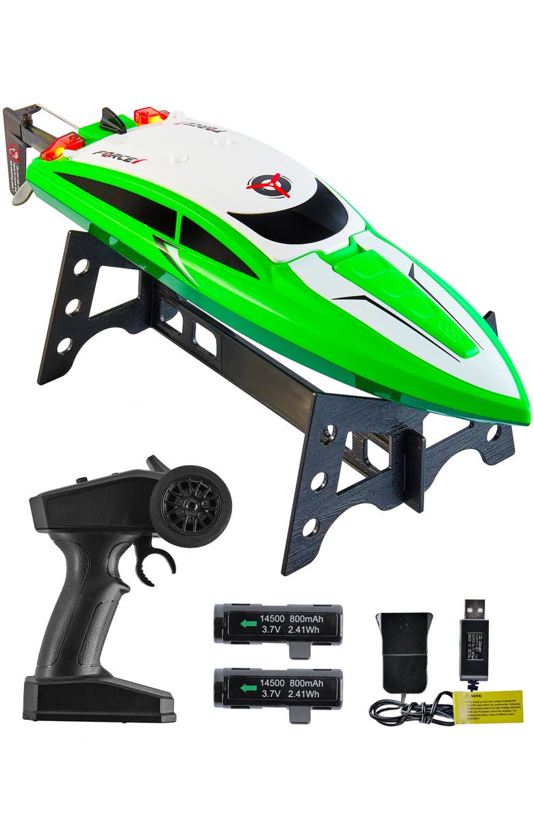 Force1 Velocity Green Fast RC Boat, Main, color, Green