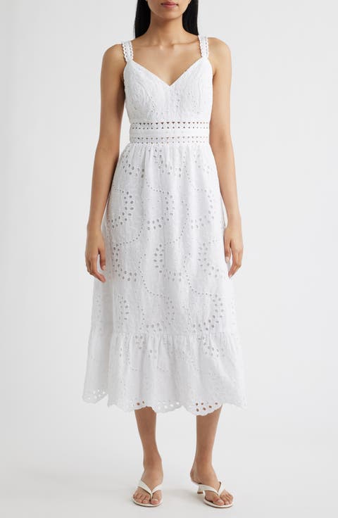 Tiah Eyelet Midi Dress