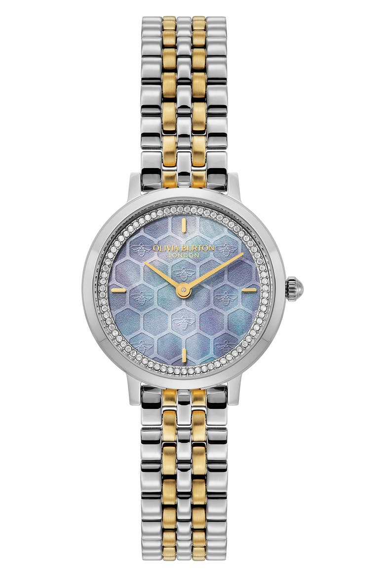 Honeycomb Ultra Slim Bracelet Watch, 28mm, Main, color, BLUE