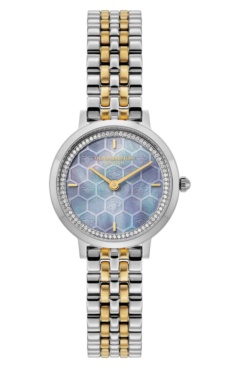 Olivia Burton Honeycomb Ultra Slim Bracelet Watch, 28mm, Main, color, 