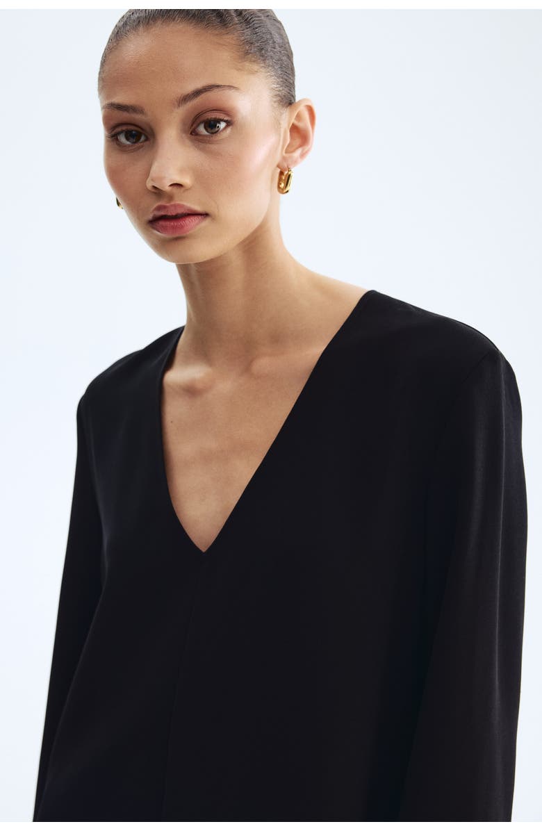 H&M Asymmetric dress, Alternate, color, Black