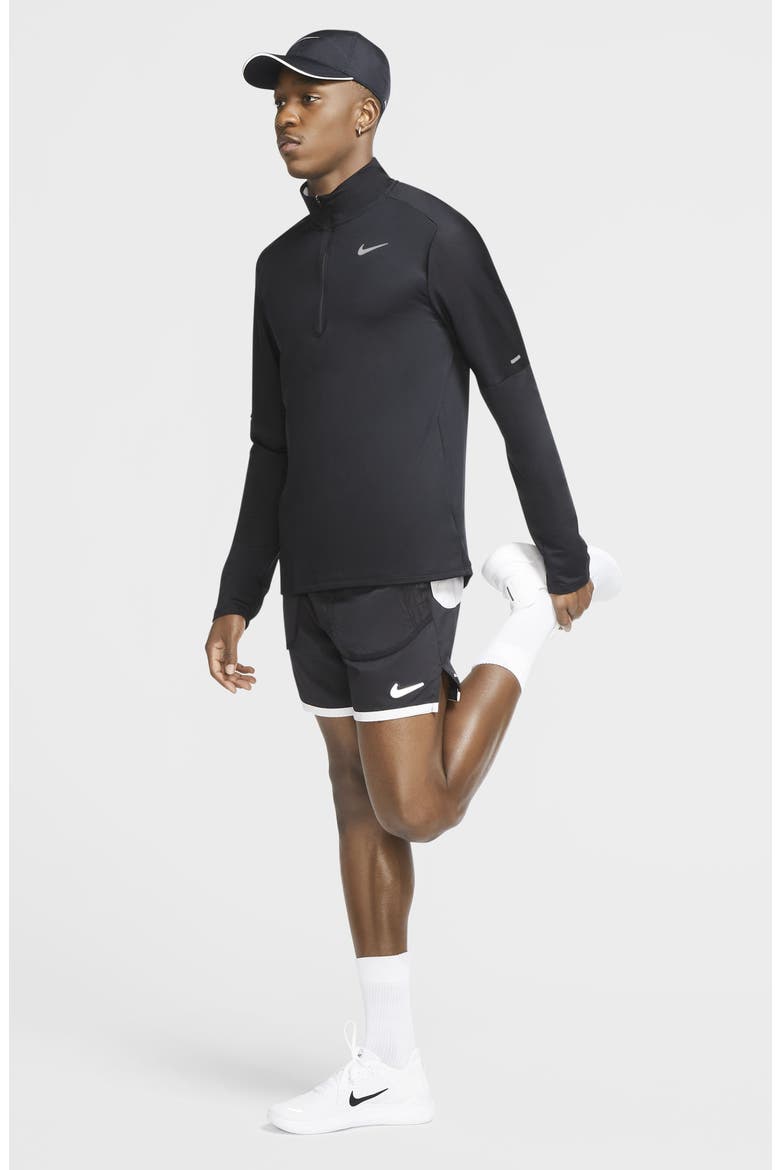 Dri-FIT Half Zip Running Top, Alternate, color, BLACK/ REFLECTIVE SILVER