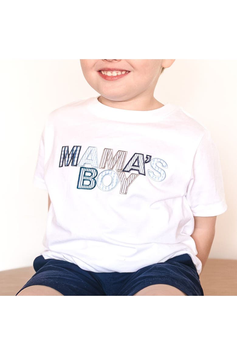 Mama's Boy Patchwork Short Sleeve T-Shirt, Alternate, color, White