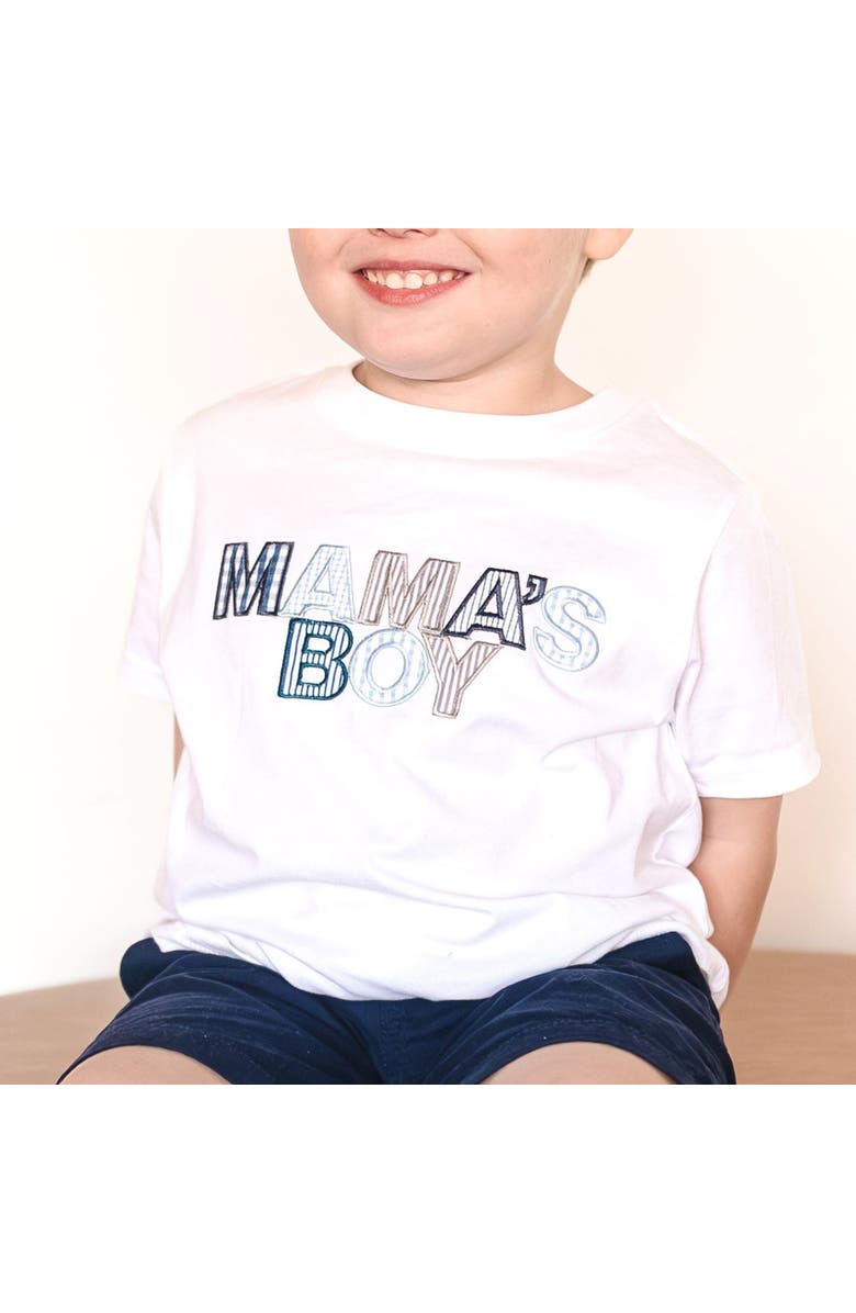 Sweet Wink Mama's Boy Patchwork Short Sleeve T-Shirt, Alternate, color, White