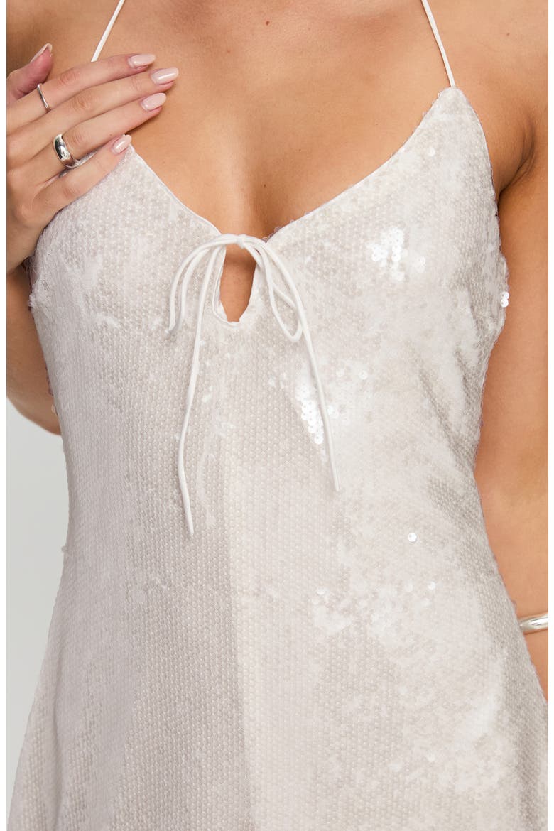 Moonchild Sequin Halter Minidress, Alternate, color, IVORY