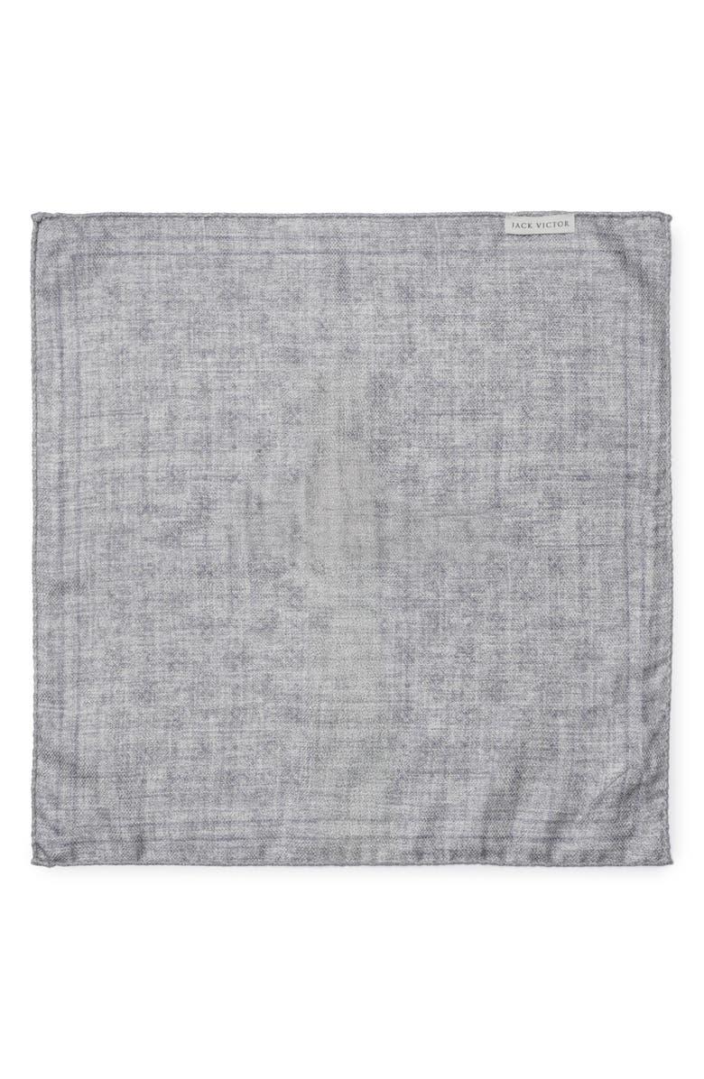 Jack Victor Anwoth Reversible Silk Pocket Square, Alternate, color, Grey
