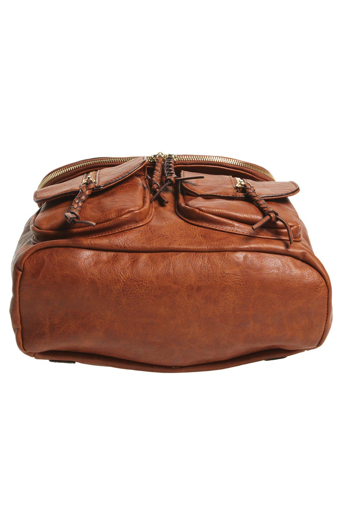 Emery Faux Leather Backpack, Alternate, color, BROWN