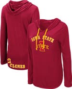 COLOSSEUM Women's Colosseum Cardinal Iowa State Cyclones My Lover Lightweight Hooded Long Sleeve T-Shirt