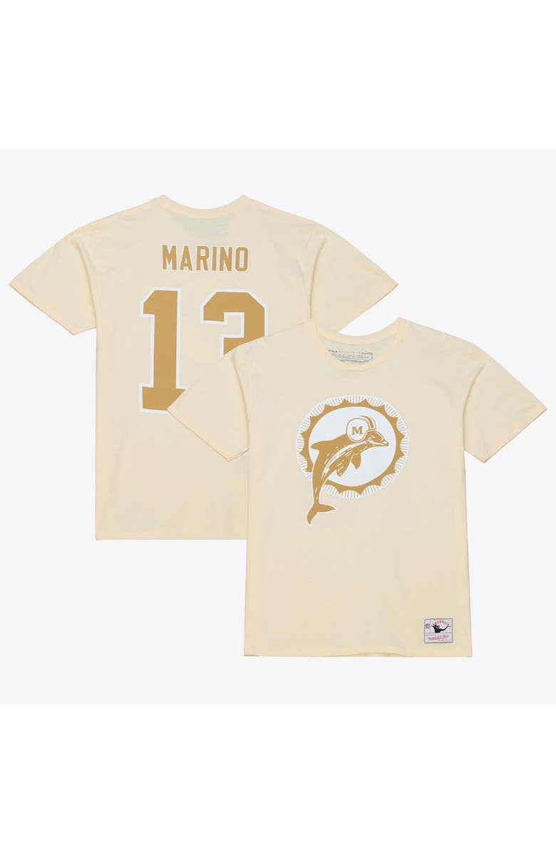 Mitchell & Ness Men's Mitchell & Ness Dan Marino Cream Miami Dolphins Sandman Name & Number T-Shirt, Main, color, Cream