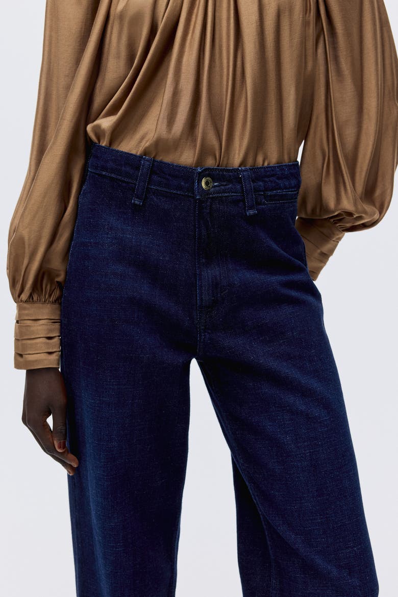 Straight High Jeans, Alternate, color, Dark denim blue