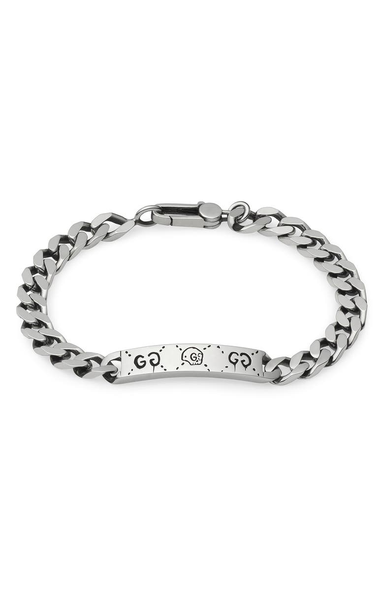 Gucci Men's Silver Ghost Chain ID Bracelet, Main, color, 