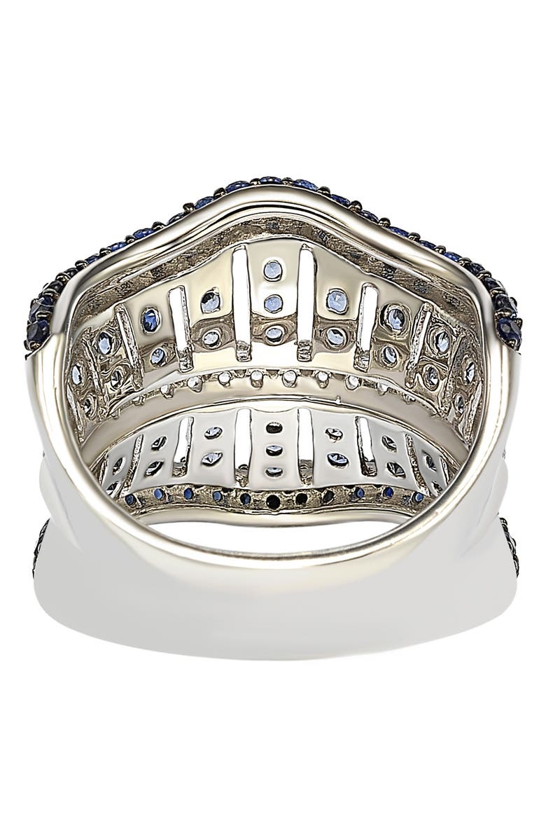SUZY LEVIAN Sterling Silver & Sapphire Gladiator Ring, Alternate, color, Blue
