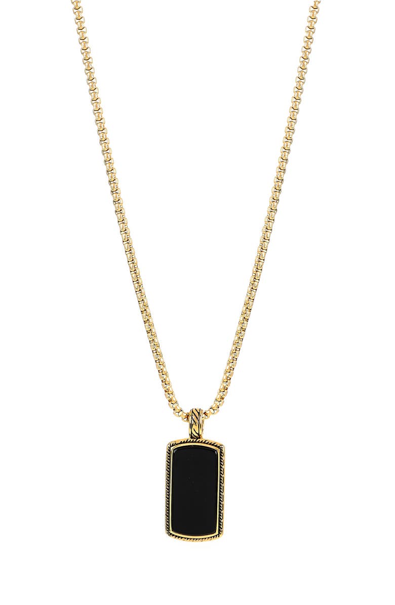 AMERICAN EXCHANGE Men's Stone Pendant Necklace, Main, color, Gold/ Black