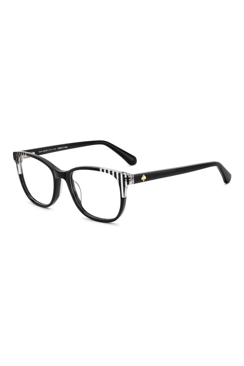 joliet 51mm square optical glasses, Alternate, color, BLACK STRIPED CRYSTAL