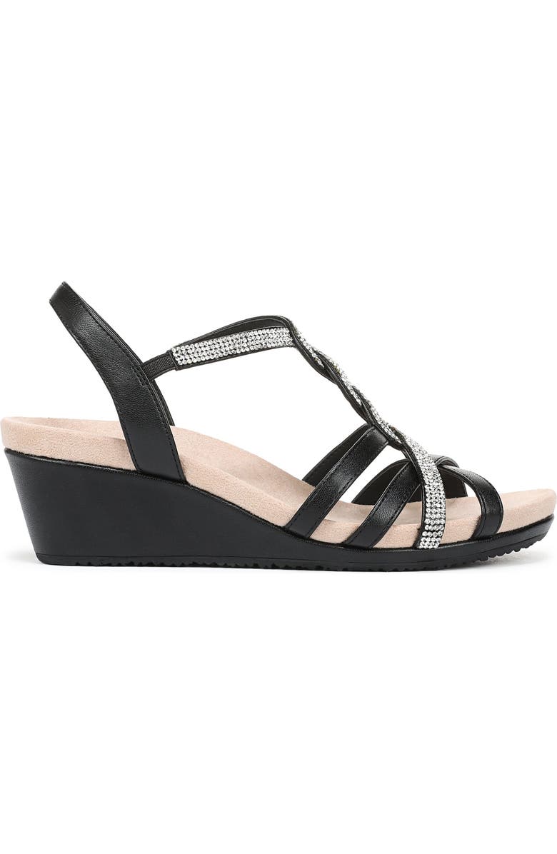 LifeStride Miami Slingback Wedge Sandal, Alternate, color, Black