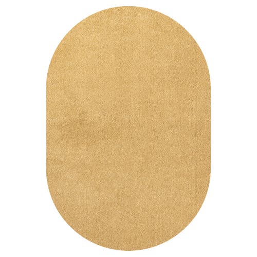 Jonathan Y Haze Solid Low-pile Oval Area Rug In Yellow/amber