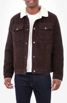 Lucky Brand Kenton Corduroy Faux Shearling Lined Trucker Jacket