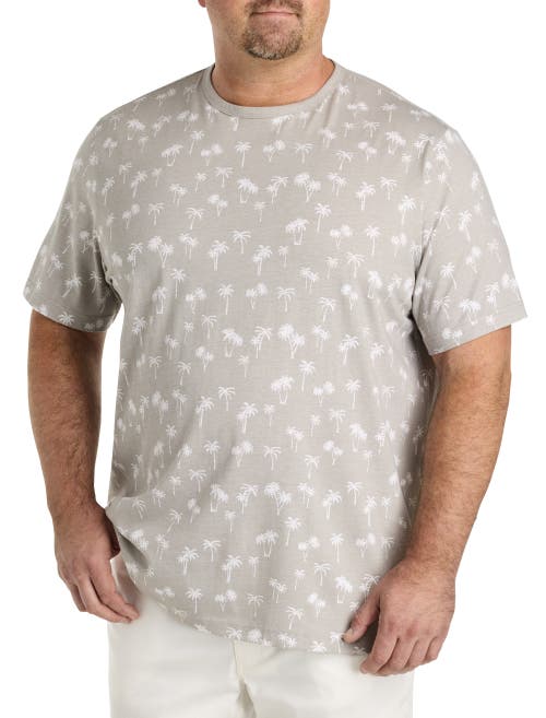 HARBOR BAY BY DXL HARBOR BAY BY DXL BIG & TALL MOISTURE-WICKING PALM PRINT T-SHIRT