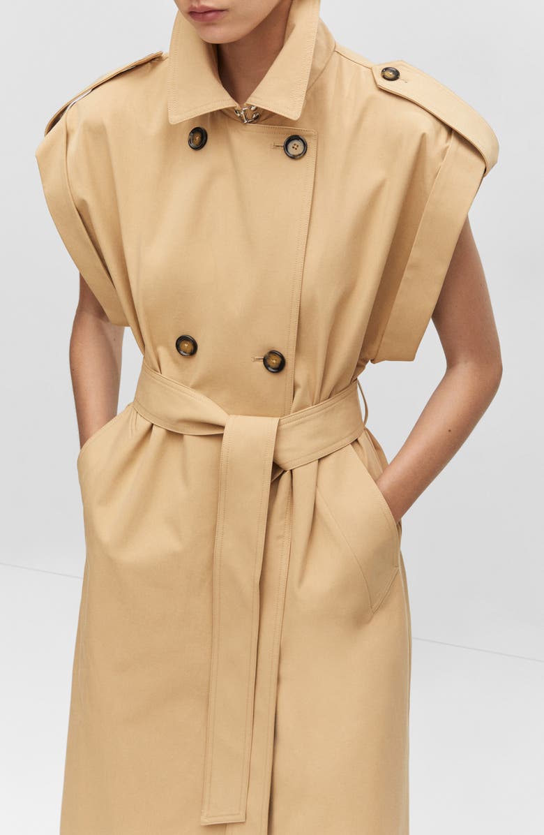 MANGO Sleeveless Trench Coat, Alternate, color, 