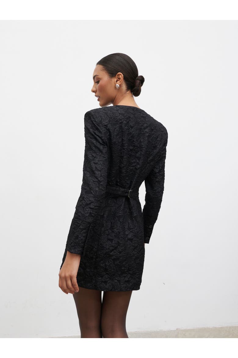 Serel Cinched Blazer Mini Dress, Alternate, color, Black