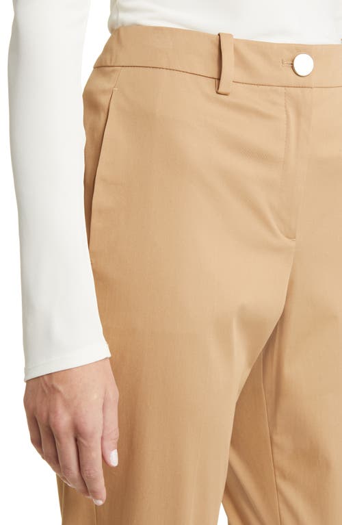 Hugo Boss Tachinoa Stretch Cotton Ankle Pants In Iconic Camel