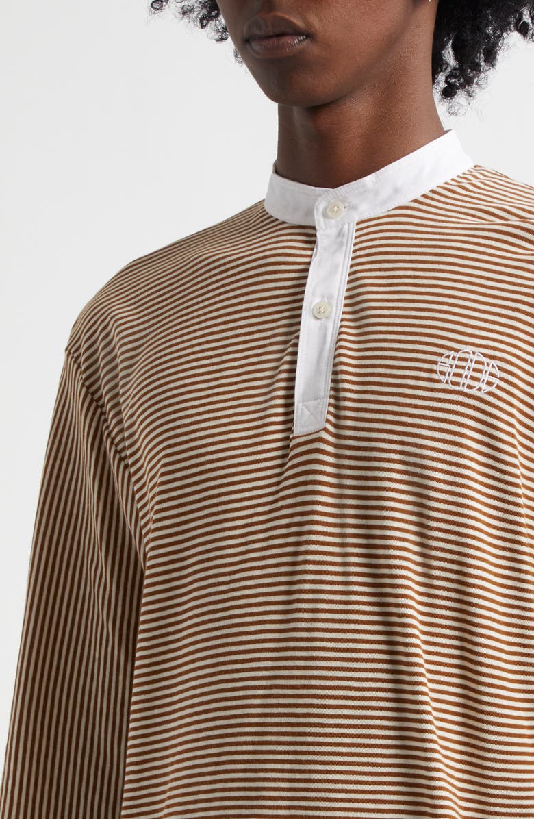 Bode Newton Stripe Top, Alternate, color, Brown Cream