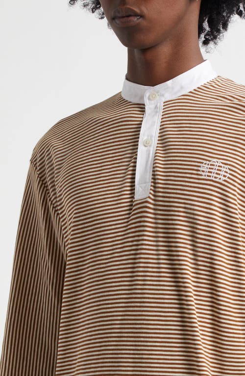 Bode Newton Stripe Top In Brown Cream
