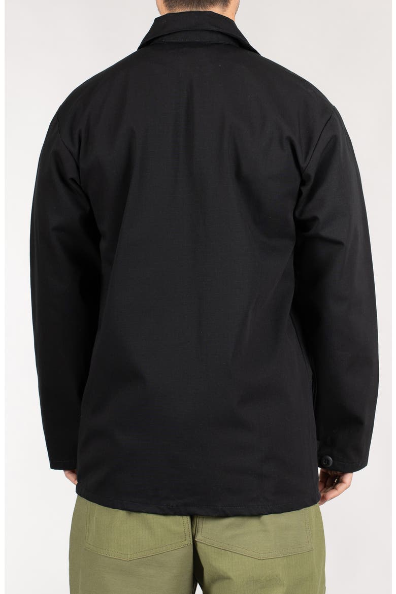 Button-Up Cotton Ripstop Work Jacket, Alternate, color, BLACK RIP STOP