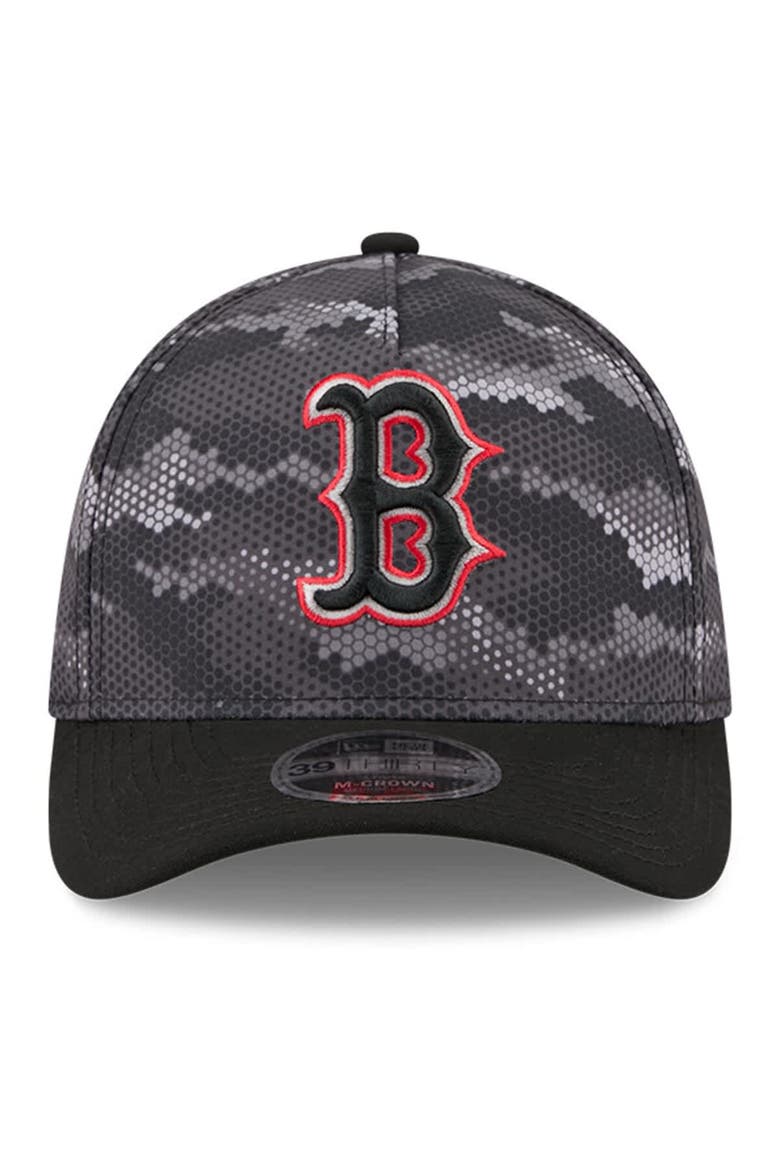 Men's New Era Black Boston Red Sox Camo 39THIRTY A-Frame Flex Hat, Alternate, color, Black