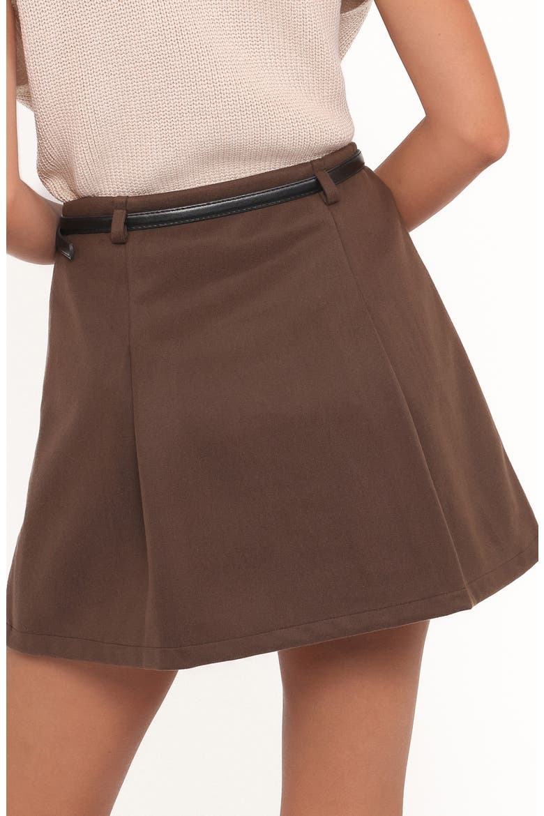 Cassia Belted Miniskirt, Alternate, color, CHOCOLATE BROWN