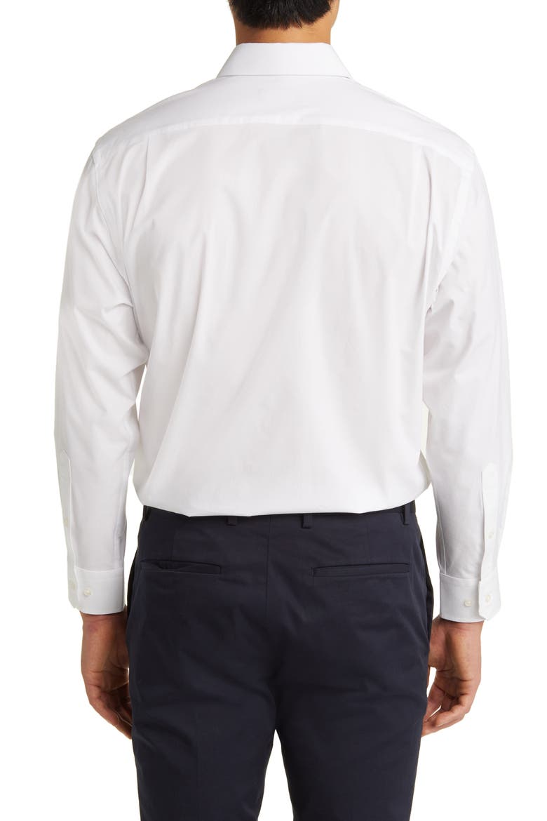 Tech-Smart Traditional Fit Cotton Blend Dress Shirt, Alternate, color, WHITE