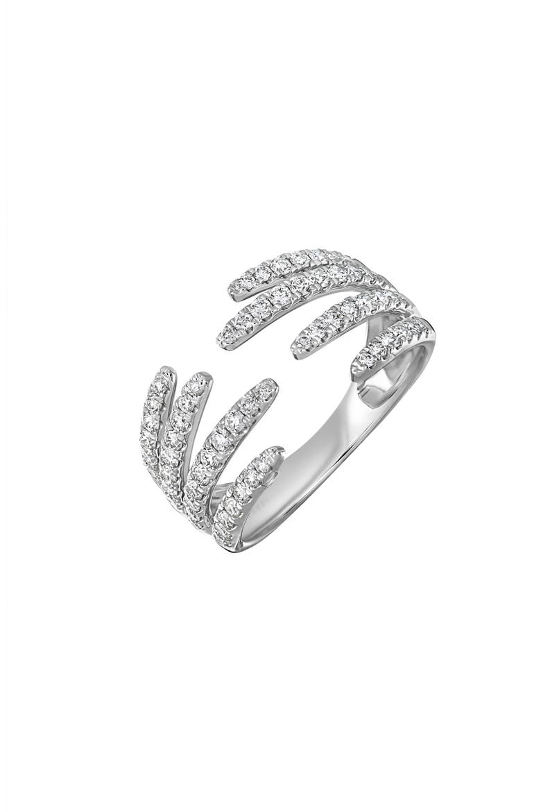 Audrey Diamond Cuff Ring, Main, color, 18K WHITE GOLD