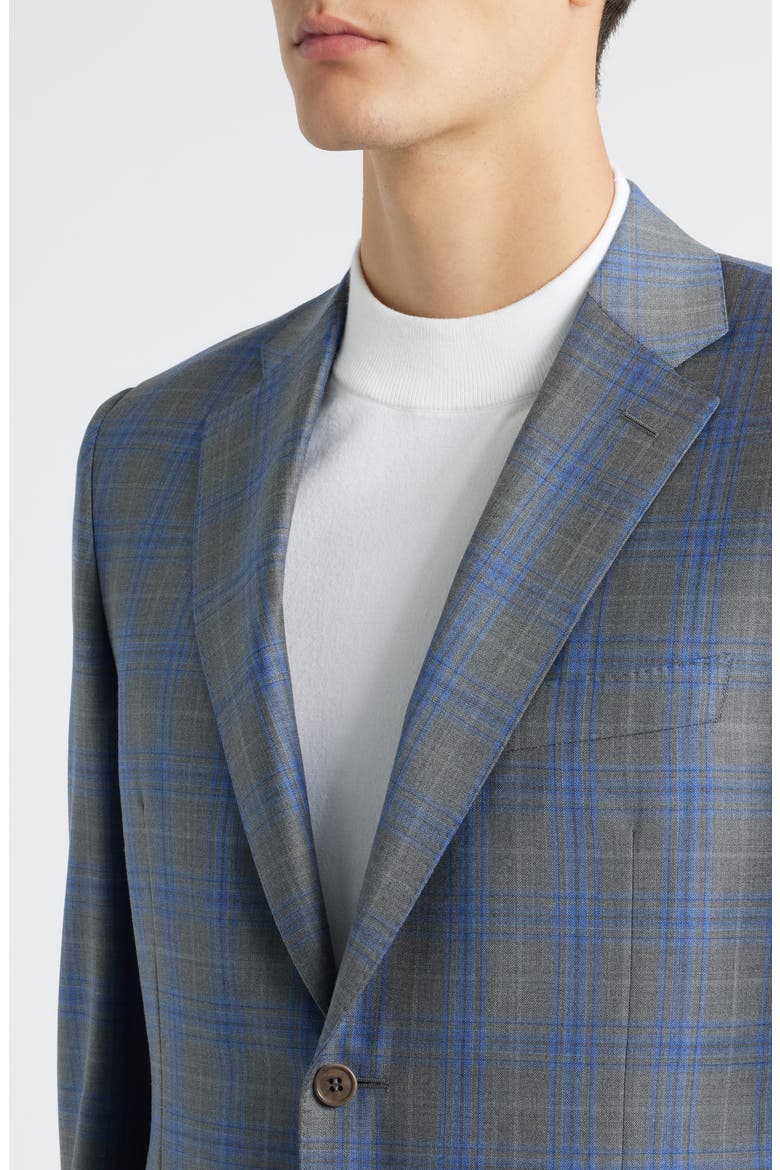Siena Regular Fit Grey Shadow Check Wool Sport Coat, Alternate, color, GREY