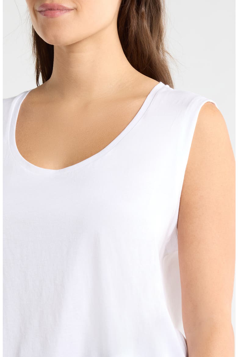 Scoop Neck Organic Cotton Tank, Alternate, color, WHITE