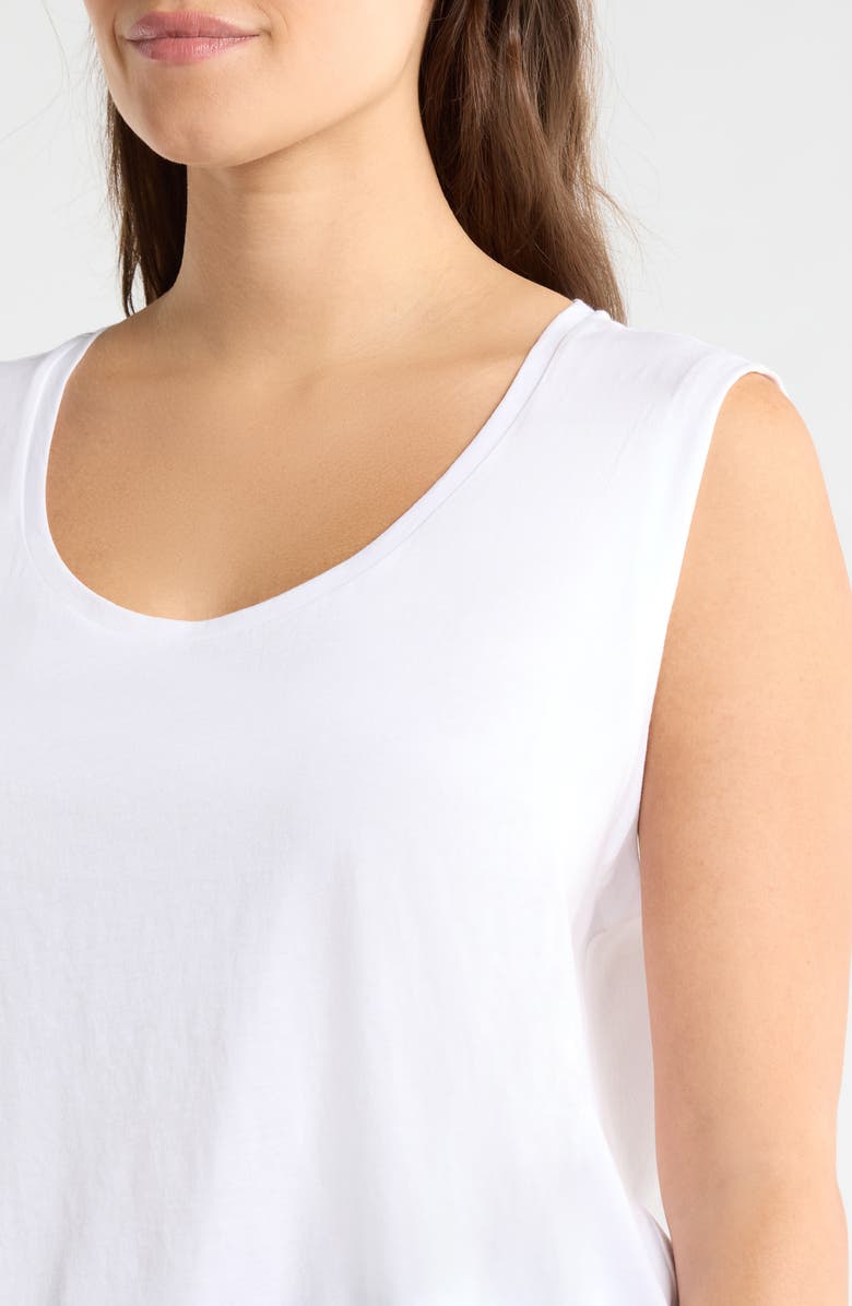 Eileen Fisher Scoop Neck Organic Cotton Tank, Alternate, color, White