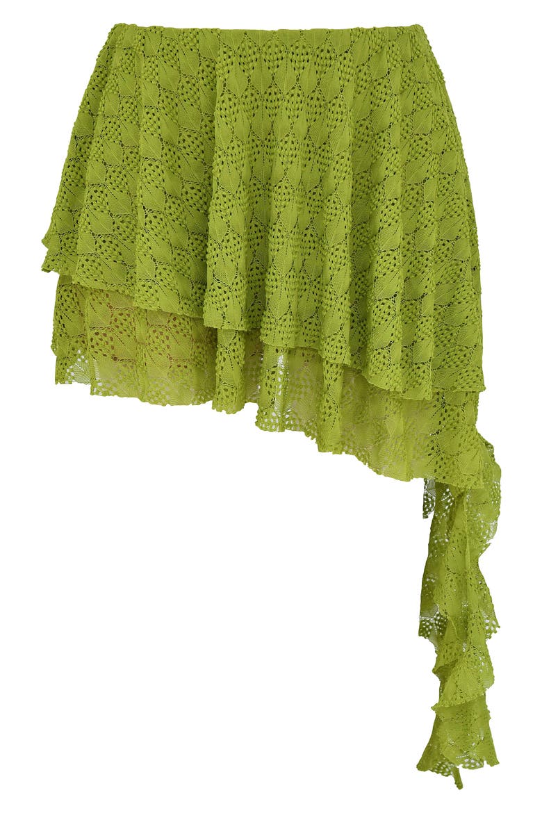 Layered Knit Miniskirt, Alternate, color, LIME
