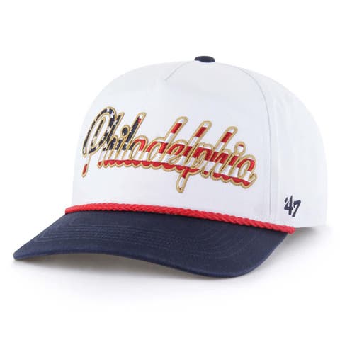 Men's '47 White Philadelphia Phillies Patriotic Overhand Hitch Adjustable Hat