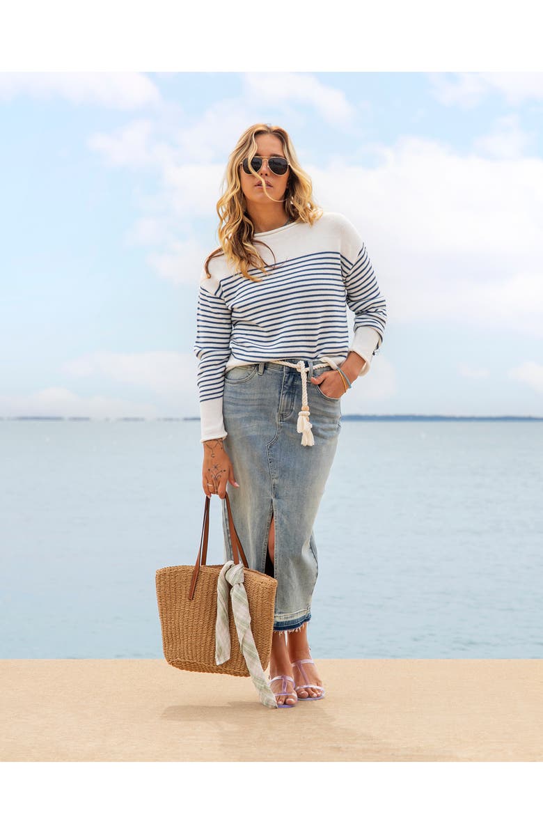 Carve Designs Rue Sweater, Alternate, color, Vintage Blue Stripe