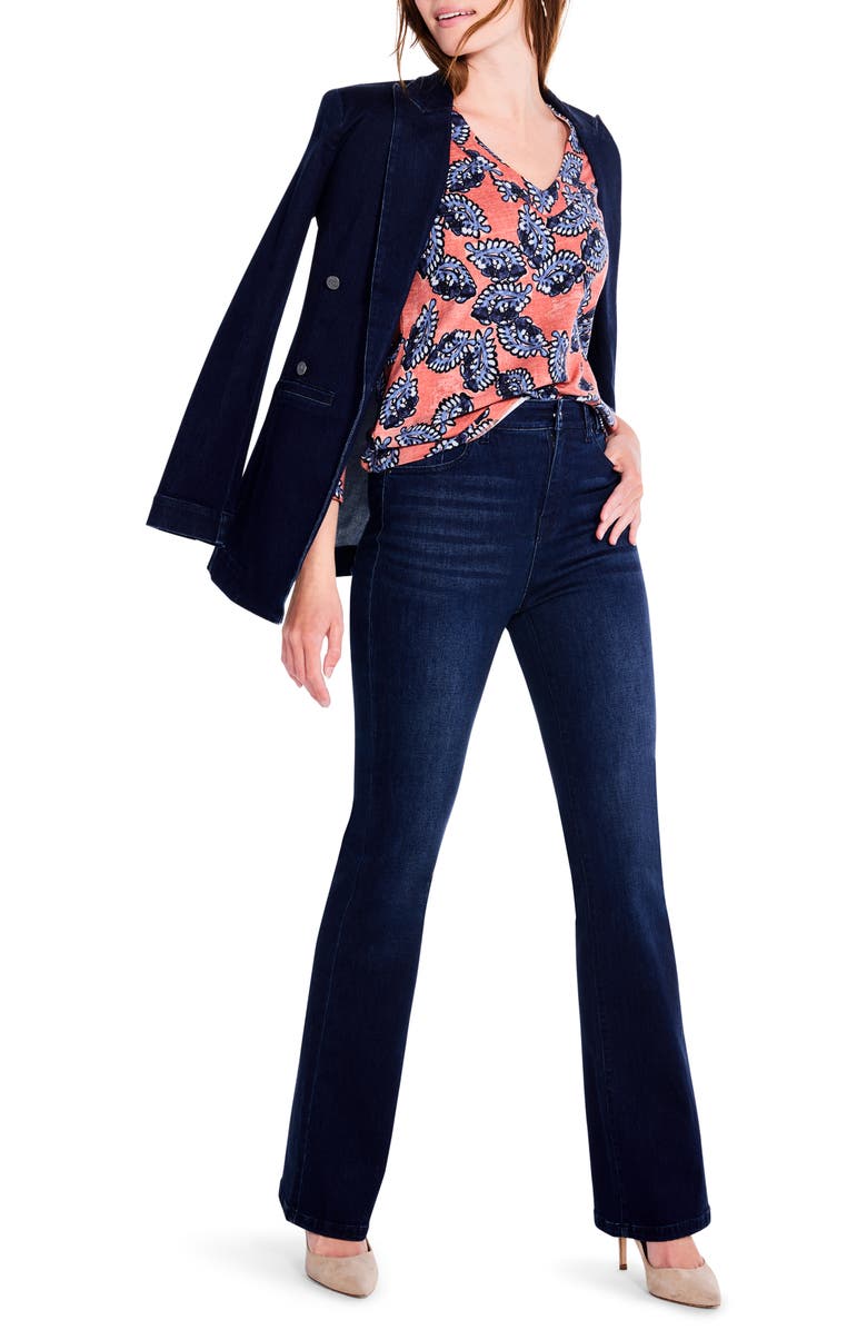 NIC+ZOE Amber Blues V-Neck Blouse, Alternate, color,