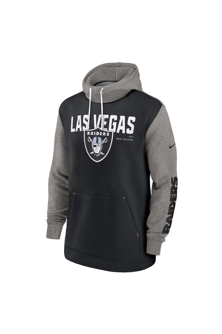 Men's Nike Black Las Vegas Raiders Fashion Color Block Pullover Hoodie, Alternate, color, Black