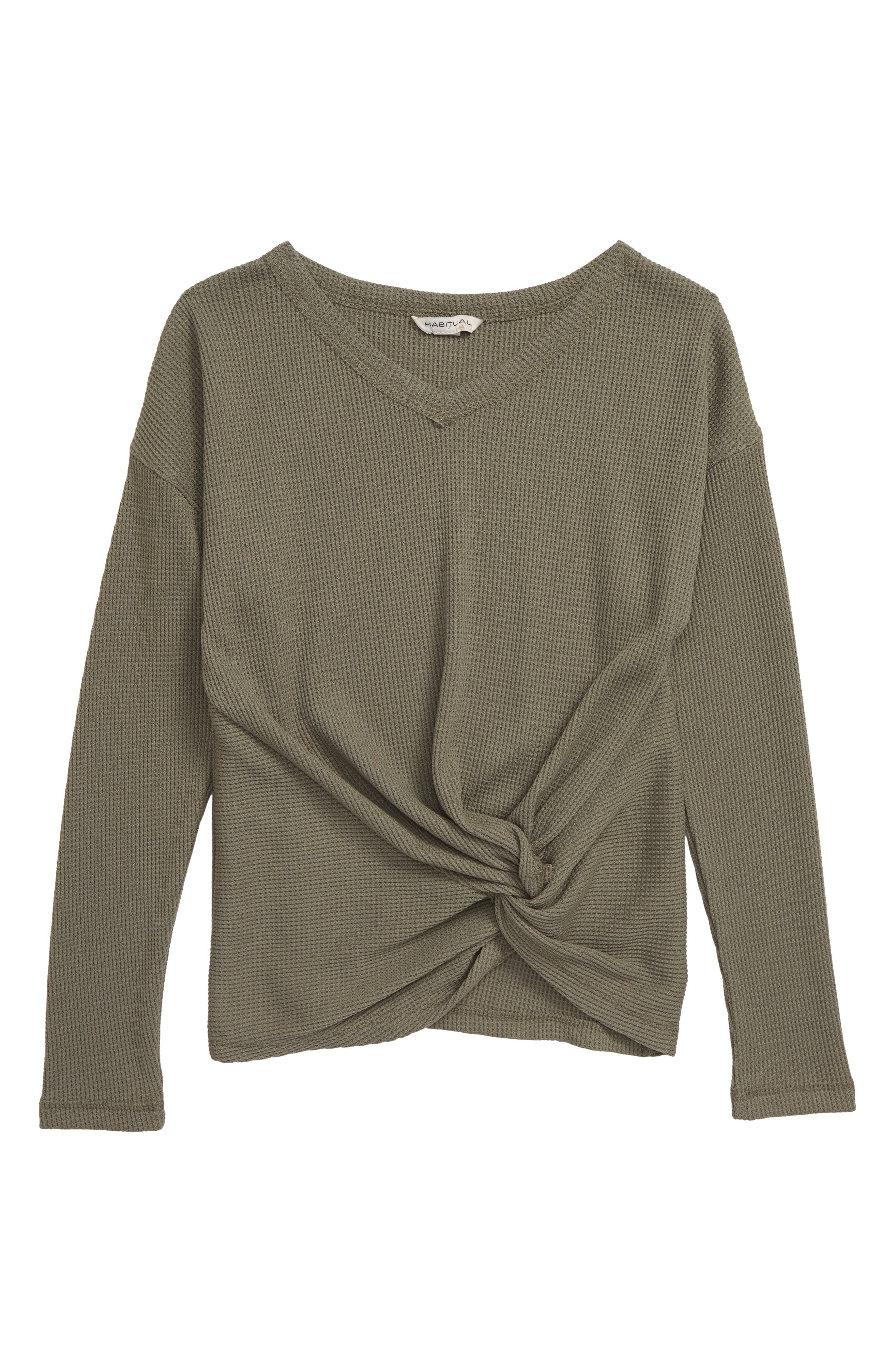 Habitual Girl Habitual Kids' Ellison Front Knot Waffle Knit Top (Women ...