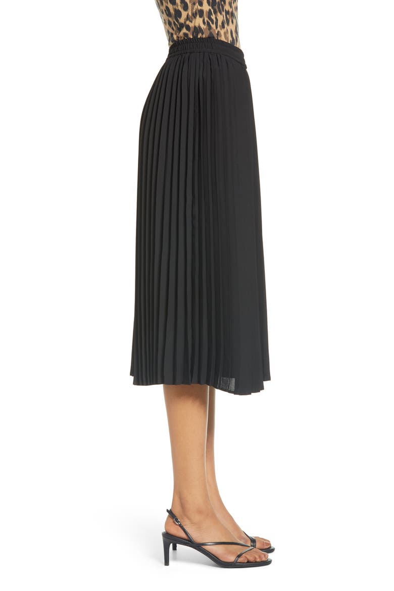 Pleated Chiffon Skirt, Alternate, color, BLACK
